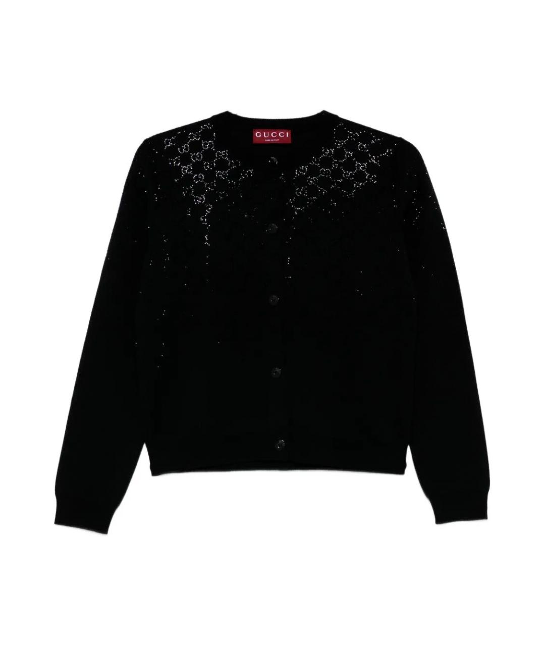 GUCCI Черный шерстяной кардиган, фото 1
