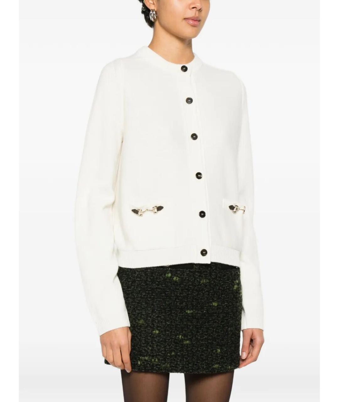 GUCCI Белый шерстяной кардиган, фото 4