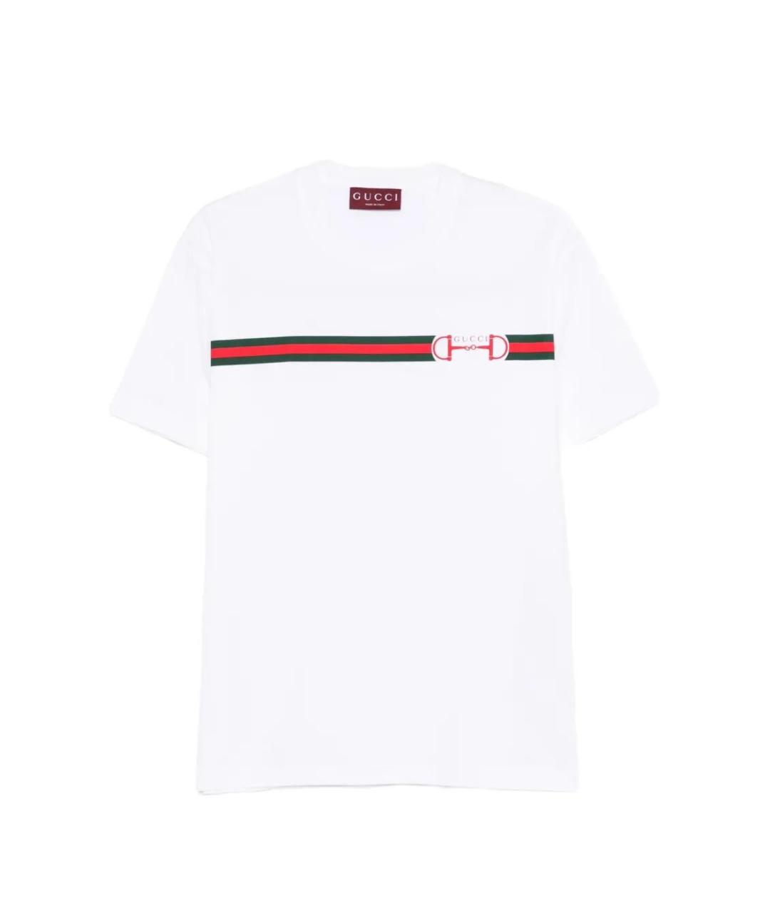 GUCCI Белая хлопковая футболка, фото 1