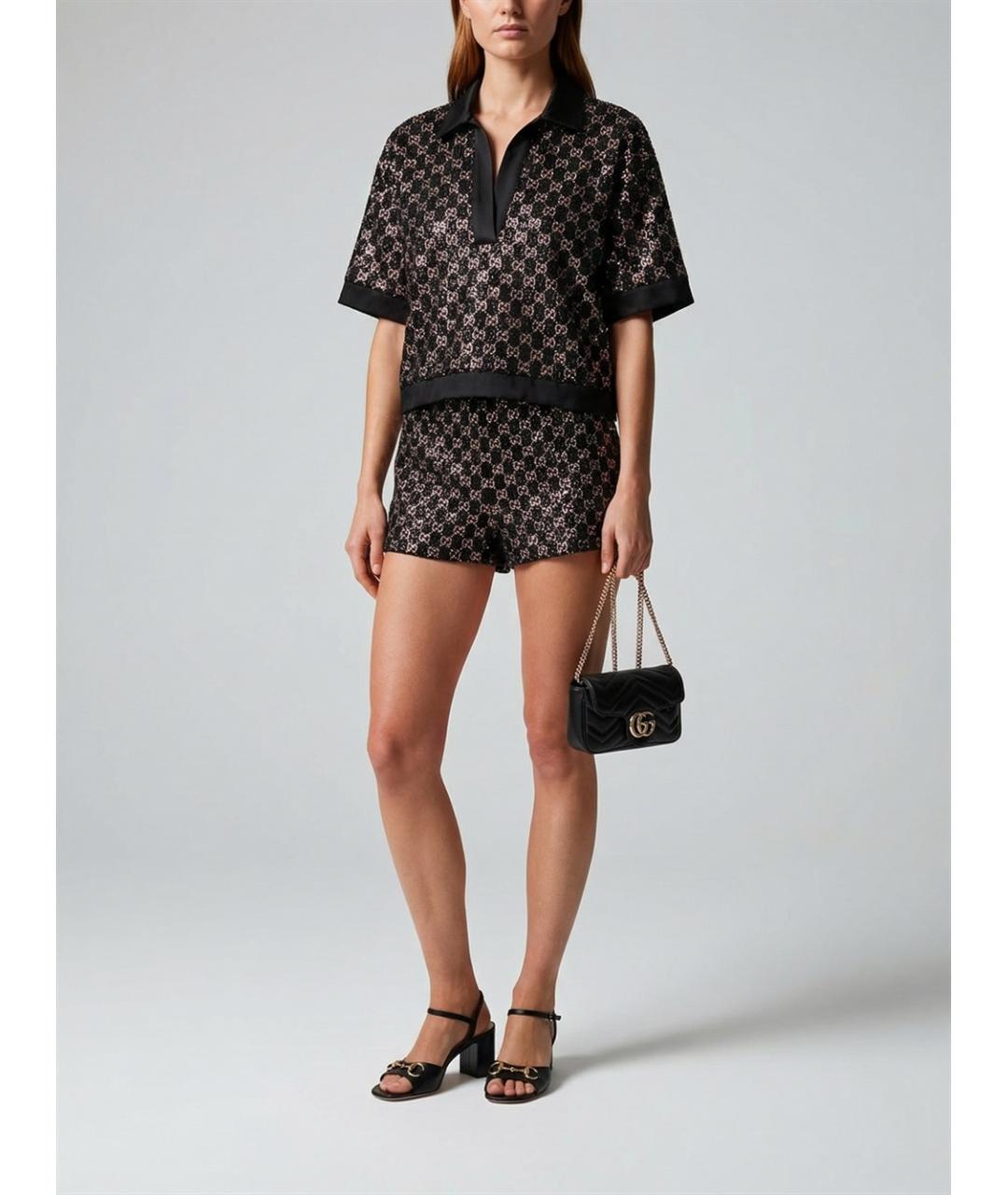 GUCCI Черные вискозные шорты, фото 2