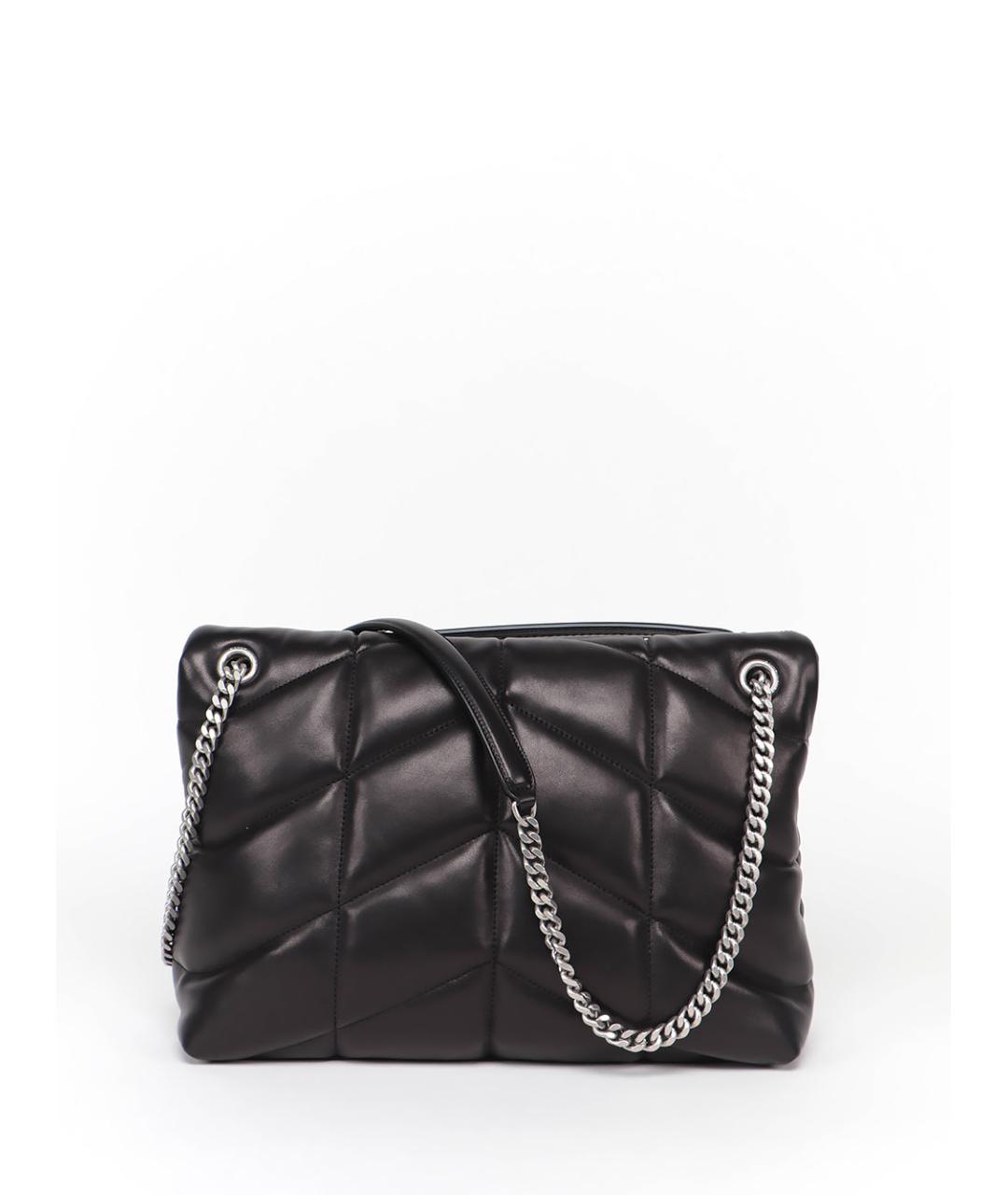 SAINT LAURENT Черная кожаная сумка через плечо, фото 3