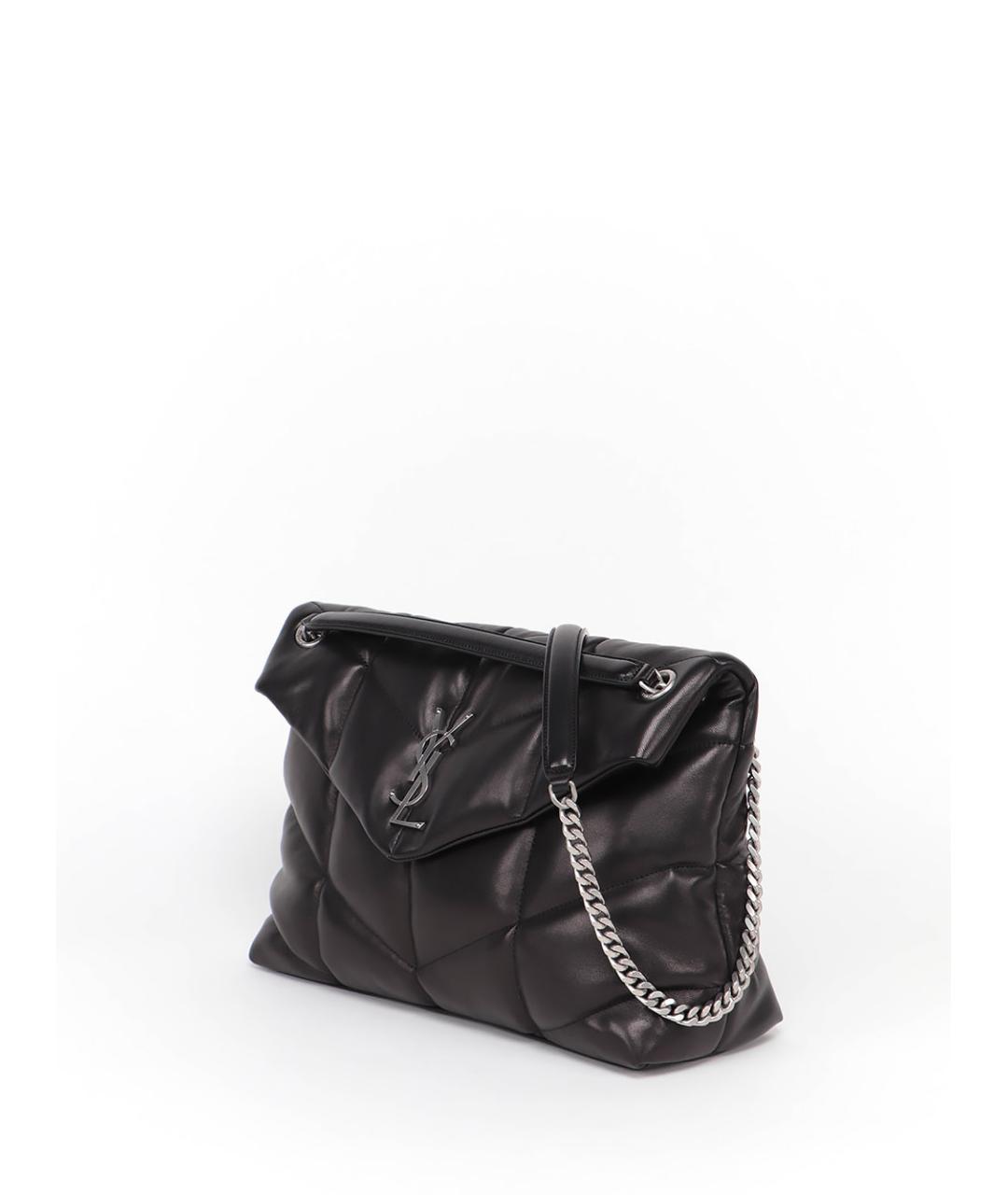 SAINT LAURENT Черная кожаная сумка через плечо, фото 2
