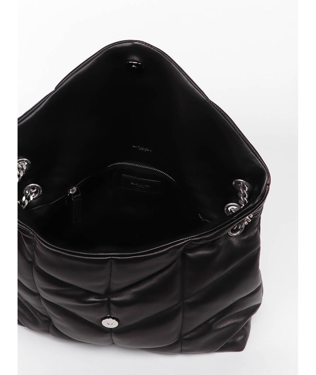 SAINT LAURENT Черная кожаная сумка через плечо, фото 6