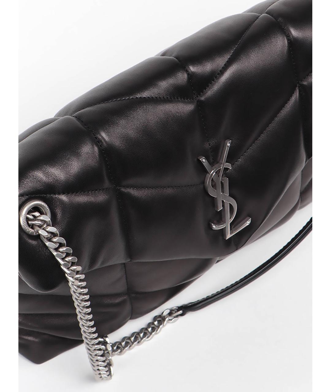 SAINT LAURENT Черная кожаная сумка через плечо, фото 5