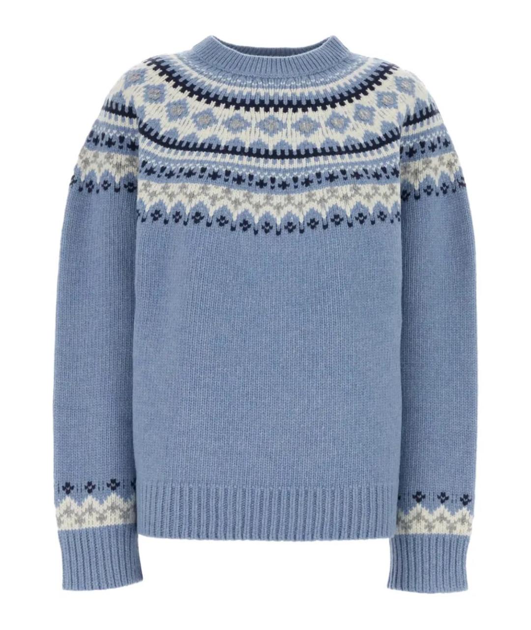 MIU MIU Голубой шерстяной джемпер / свитер, фото 1
