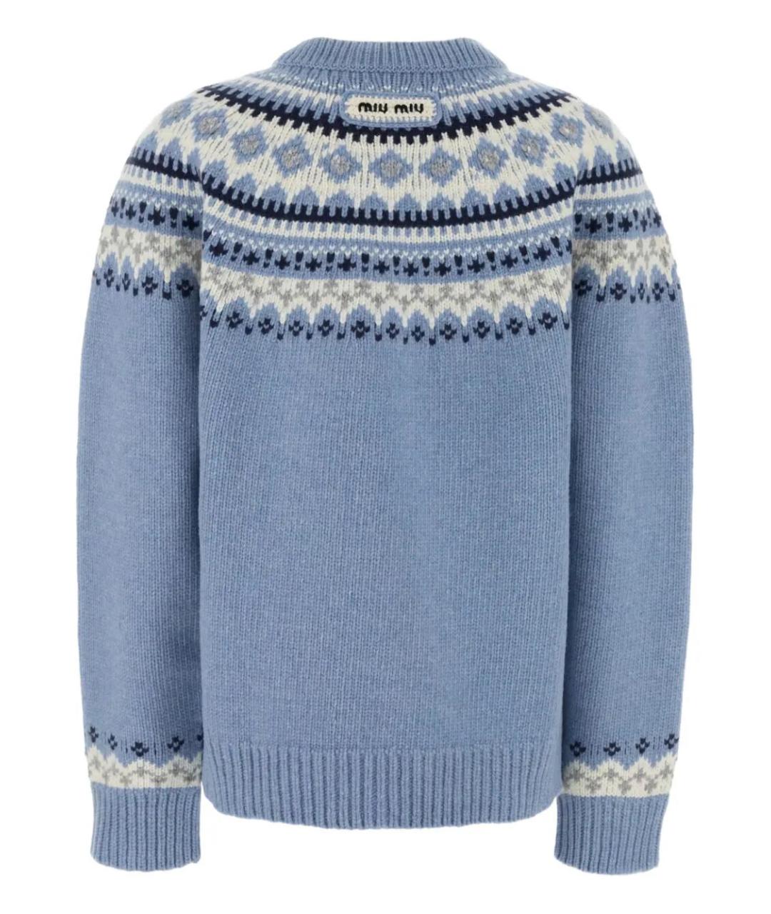 MIU MIU Голубой шерстяной джемпер / свитер, фото 2