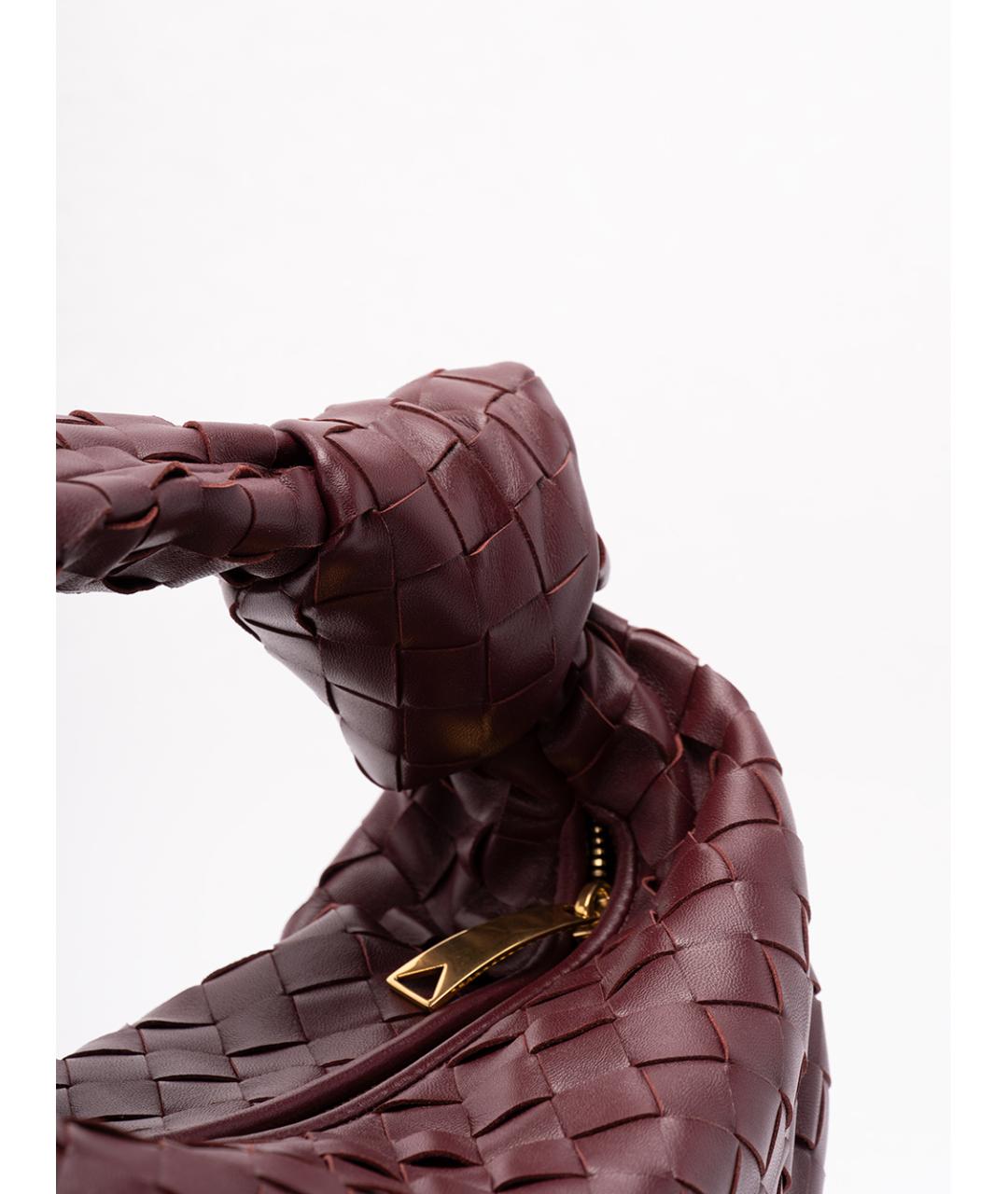 BOTTEGA VENETA Бордовая кожаная сумка с короткими ручками, фото 4