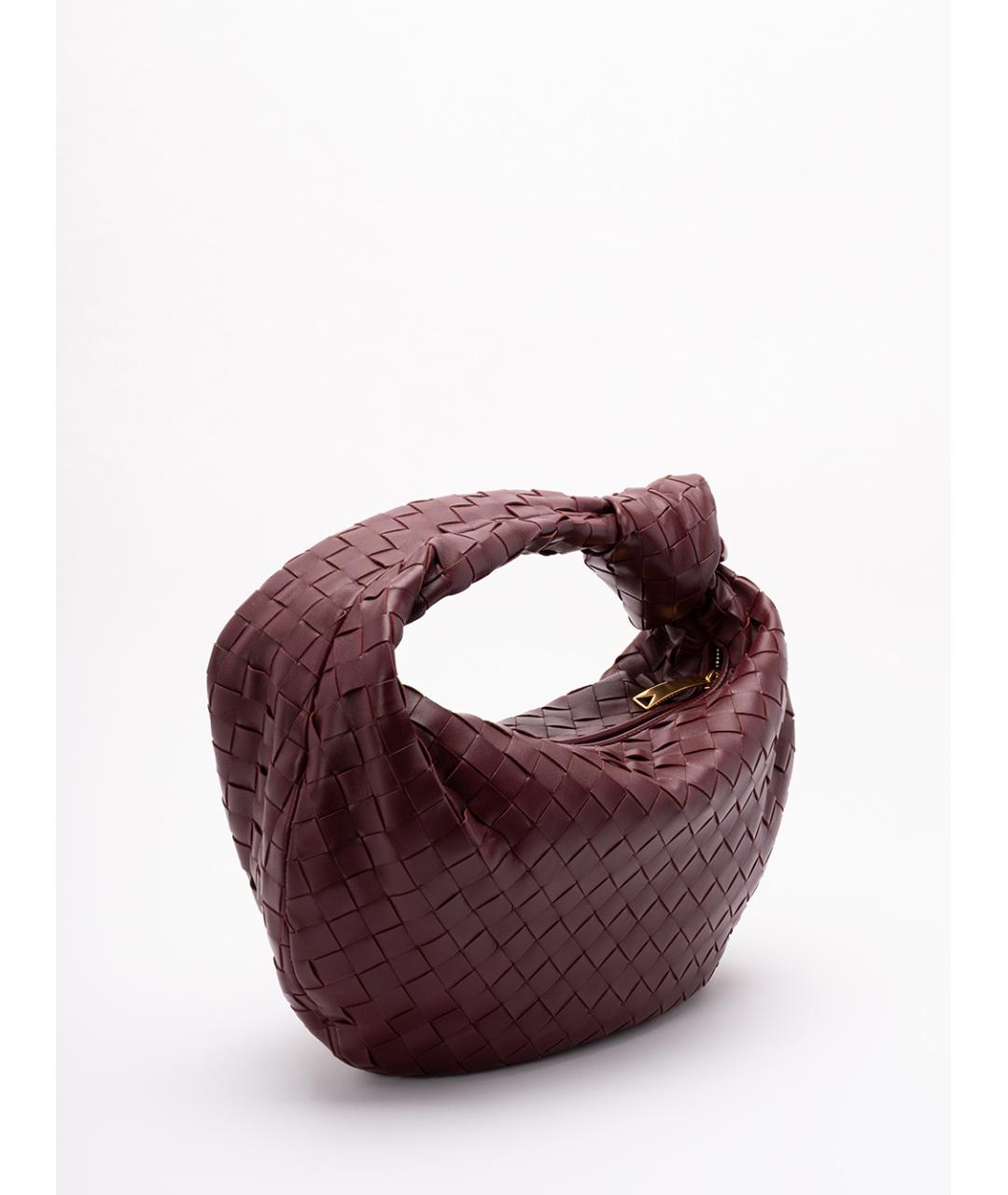 BOTTEGA VENETA Бордовая кожаная сумка с короткими ручками, фото 3