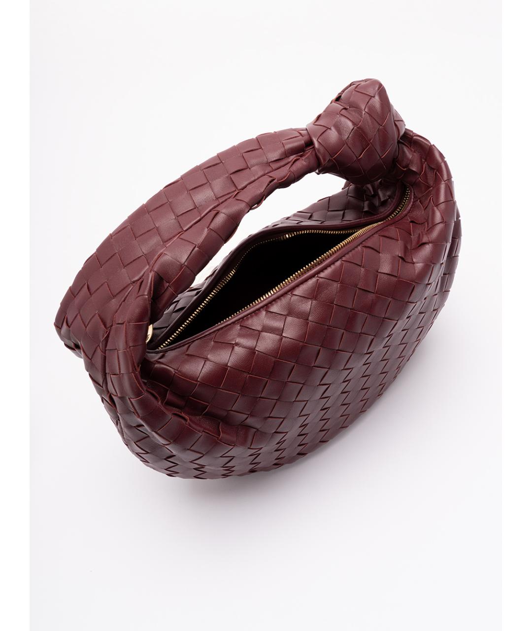 BOTTEGA VENETA Бордовая кожаная сумка с короткими ручками, фото 5