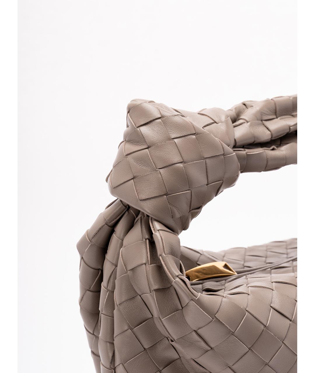 BOTTEGA VENETA Бежевая кожаная сумка с короткими ручками, фото 4