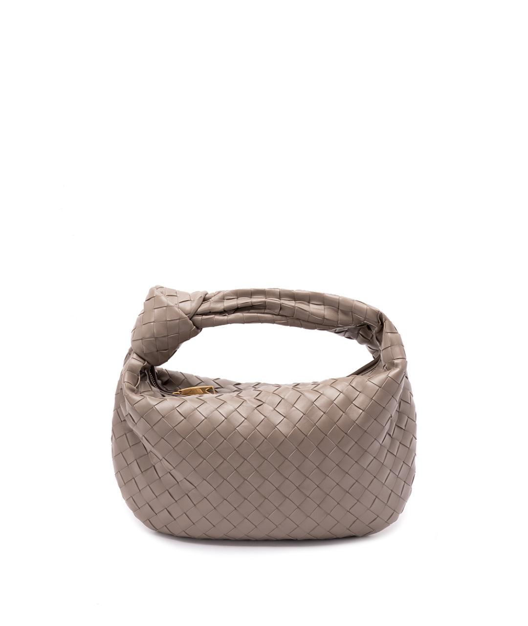 BOTTEGA VENETA Бежевая кожаная сумка с короткими ручками, фото 1