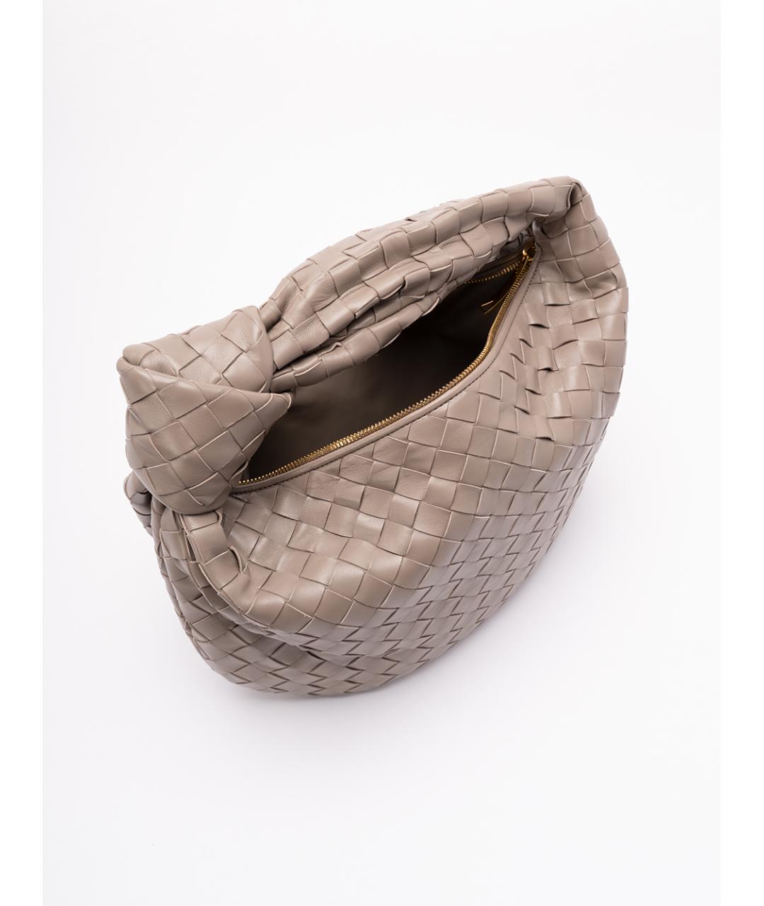 BOTTEGA VENETA Бежевая кожаная сумка с короткими ручками, фото 5