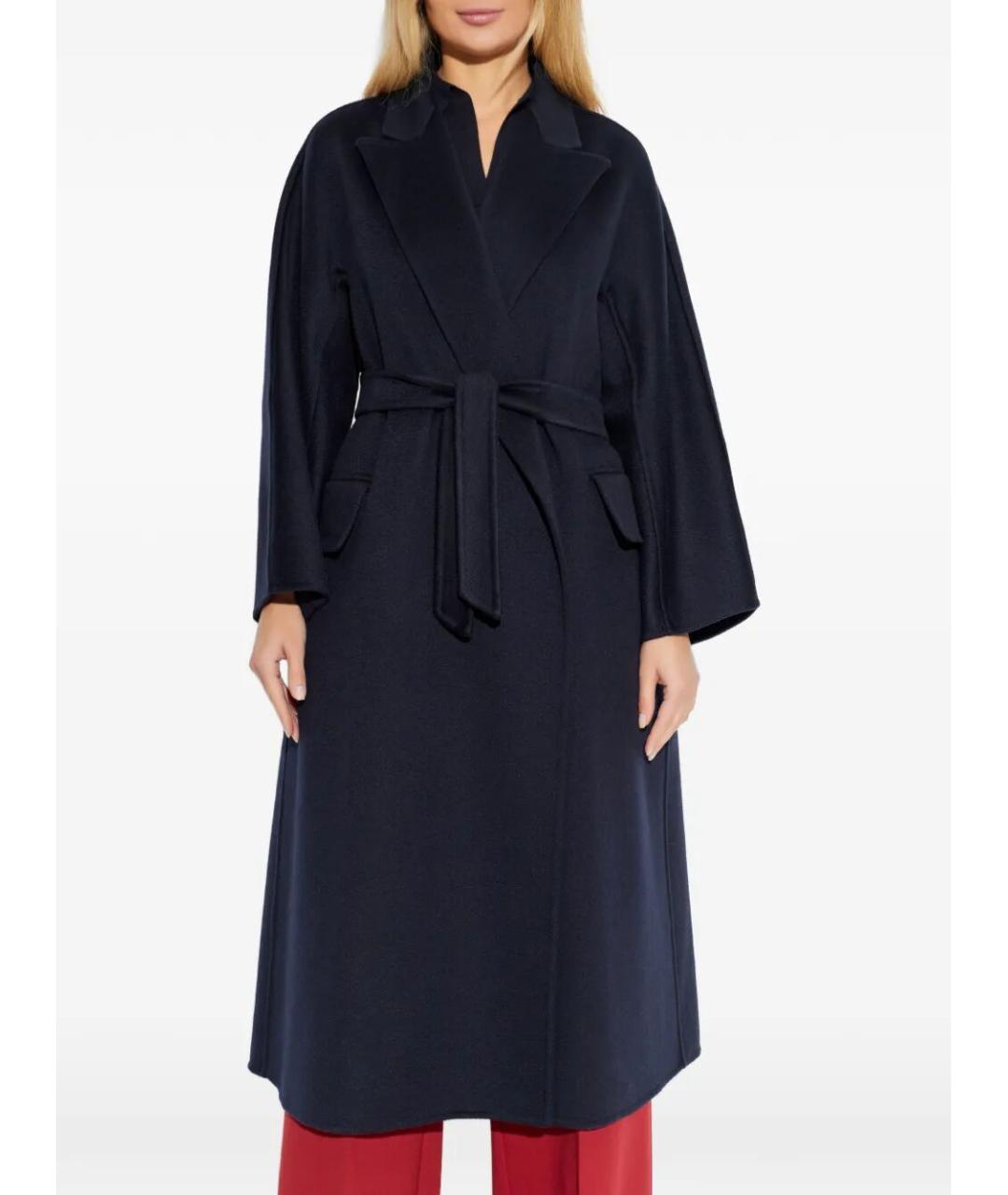 MAX MARA Темно-синее кашемировое пальто, фото 3