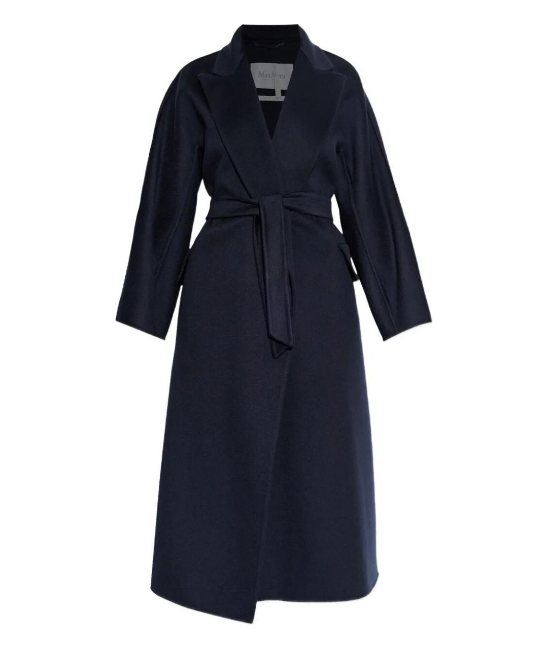 MAX MARA Темно-синее кашемировое пальто, фото 1