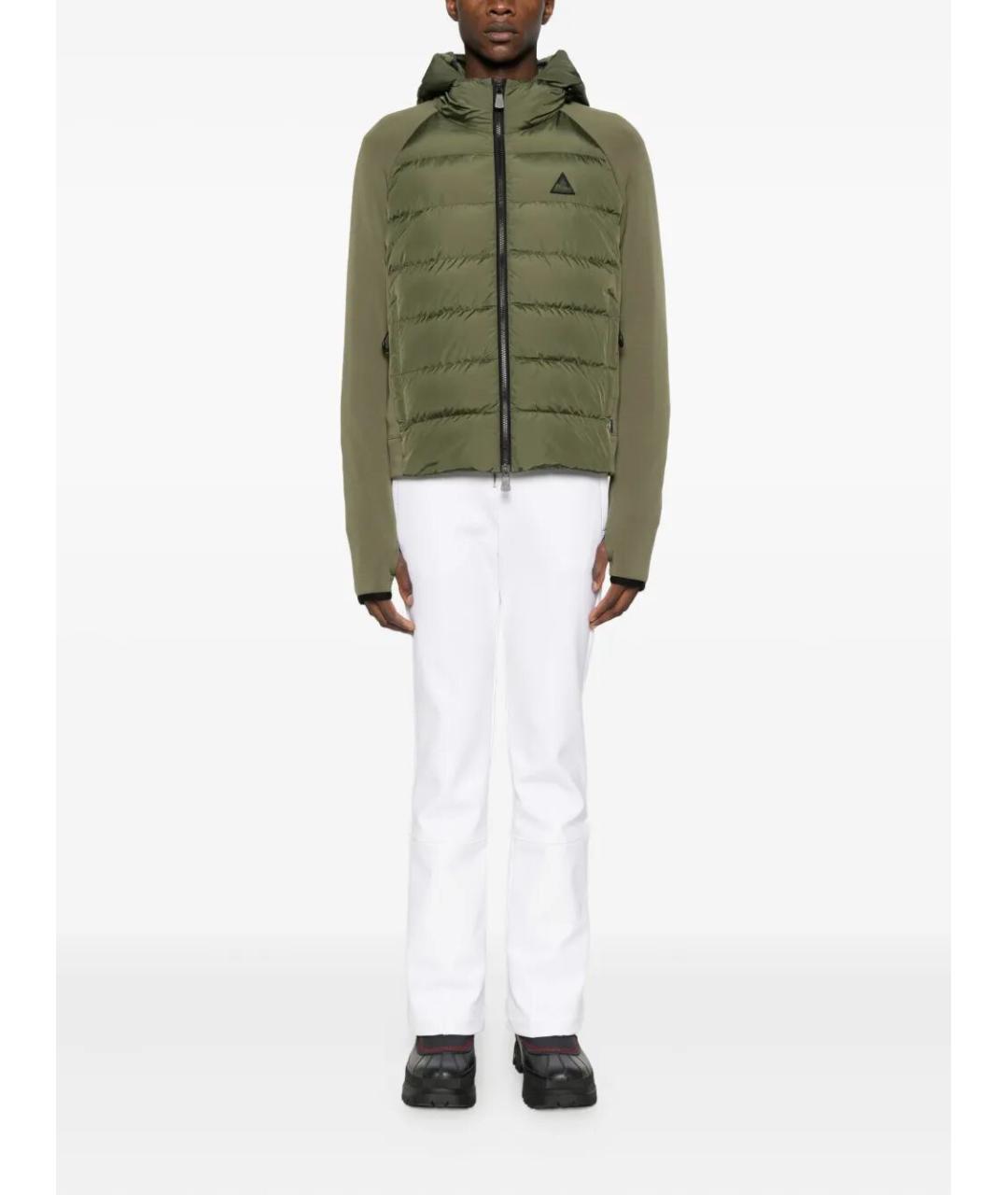 MONCLER GRENOBLE Зеленый полиэстеровый кардиган, фото 2