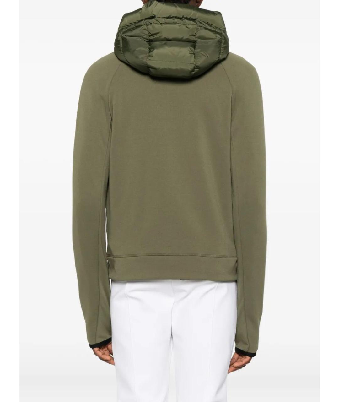 MONCLER GRENOBLE Зеленый полиэстеровый кардиган, фото 3