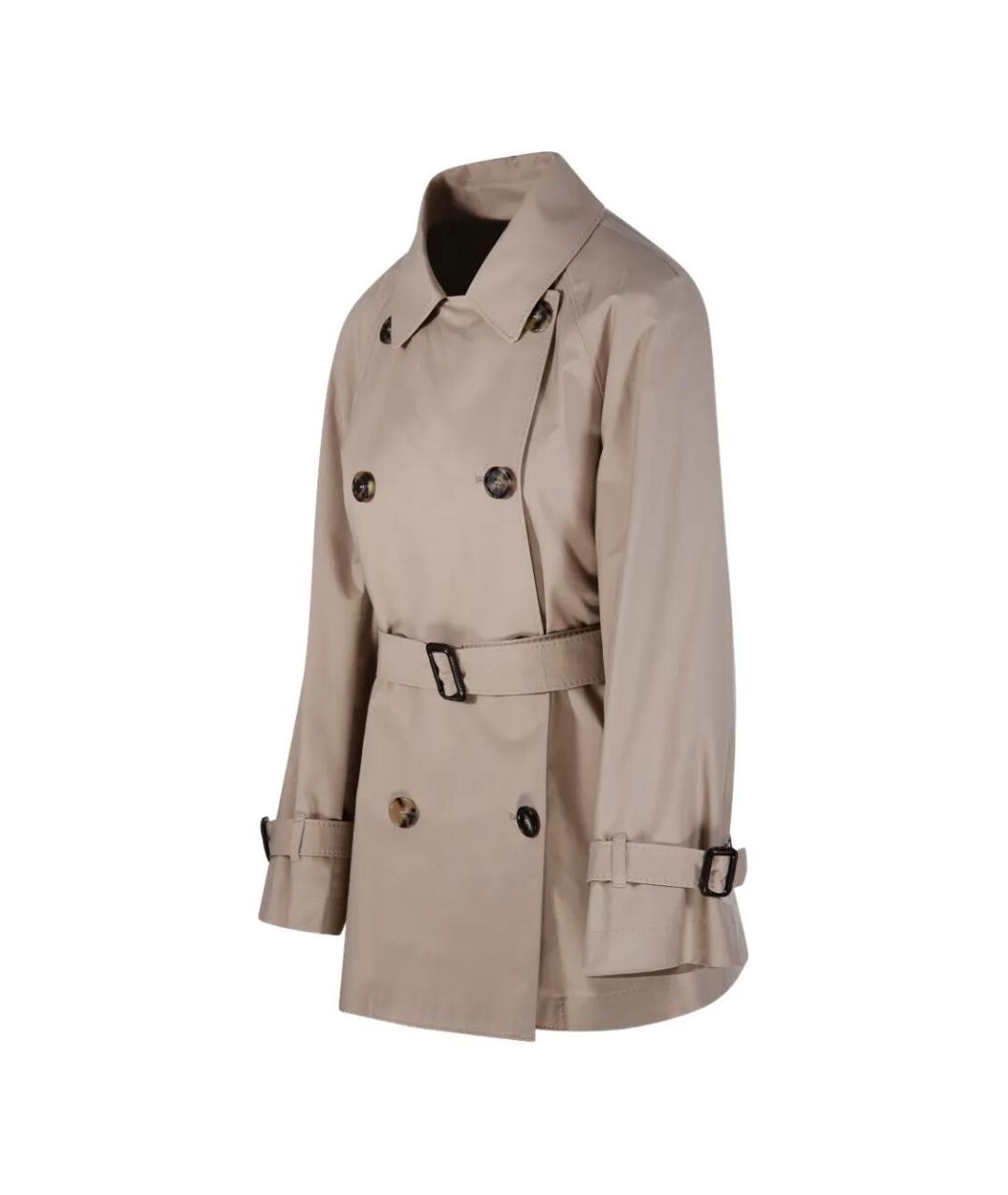 MAX MARA Бежевый хлопковый тренч/плащ, фото 4