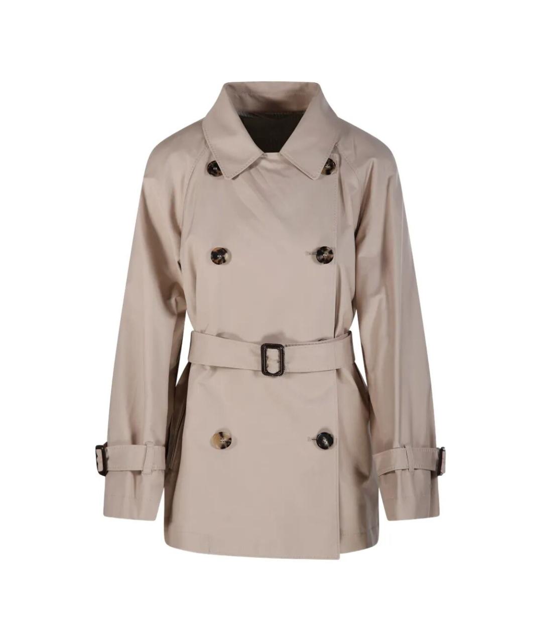 MAX MARA Бежевый хлопковый тренч/плащ, фото 1