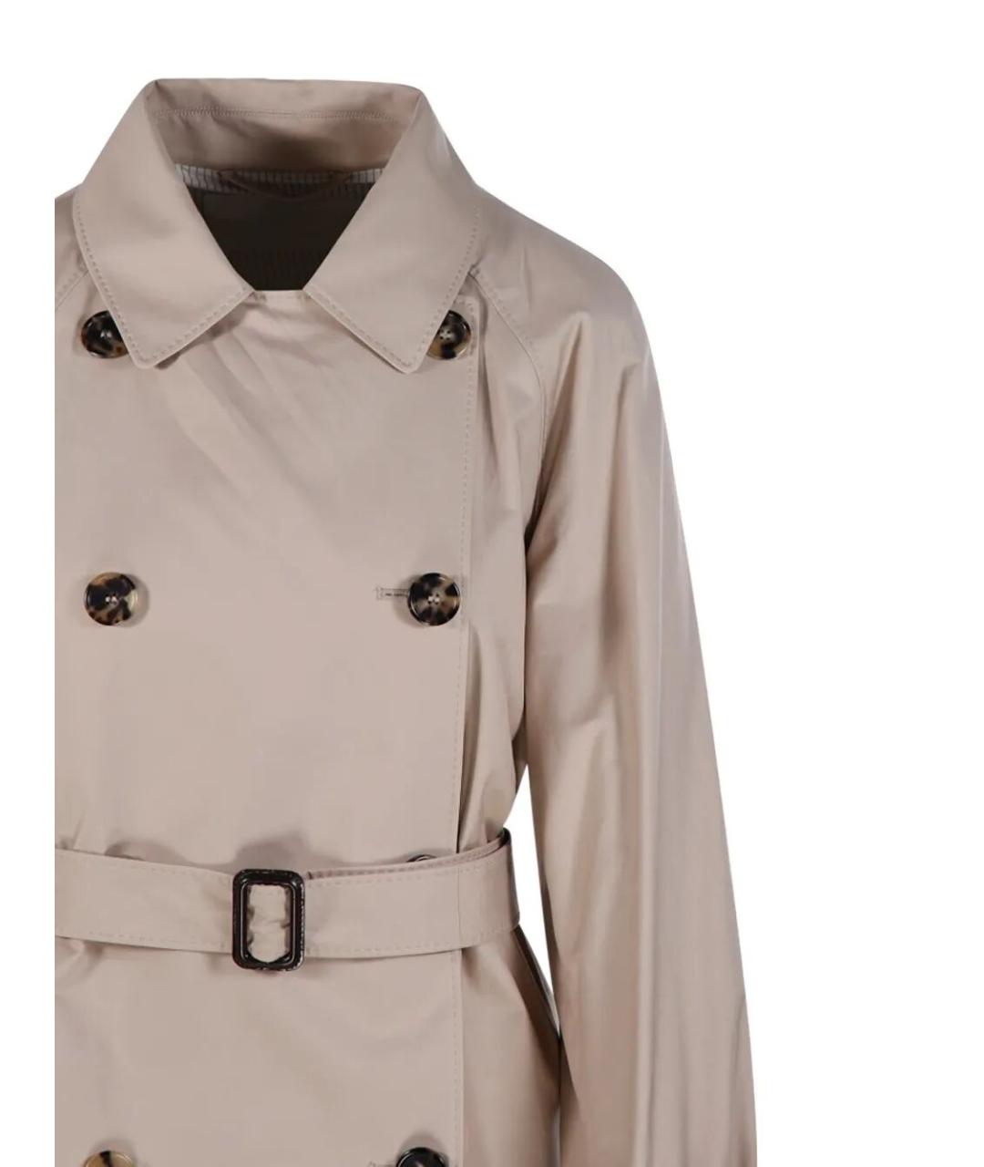 MAX MARA Бежевый хлопковый тренч/плащ, фото 3