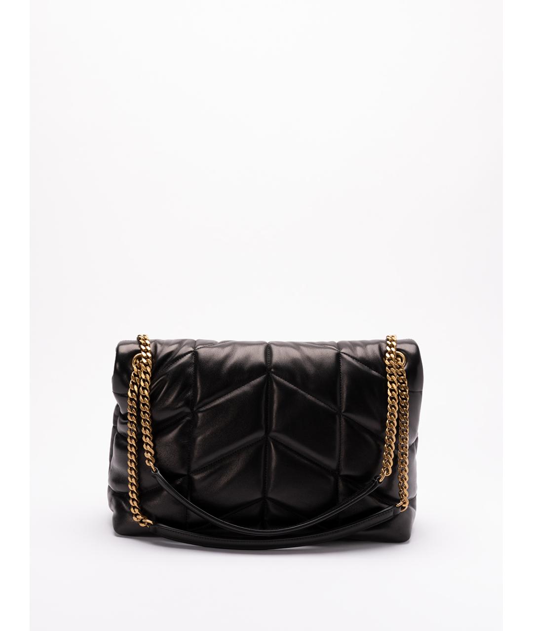 SAINT LAURENT Черная кожаная сумка через плечо, фото 2