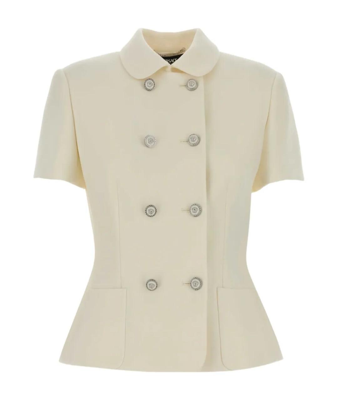 VERSACE Белый шерстяной жакет/пиджак, фото 1