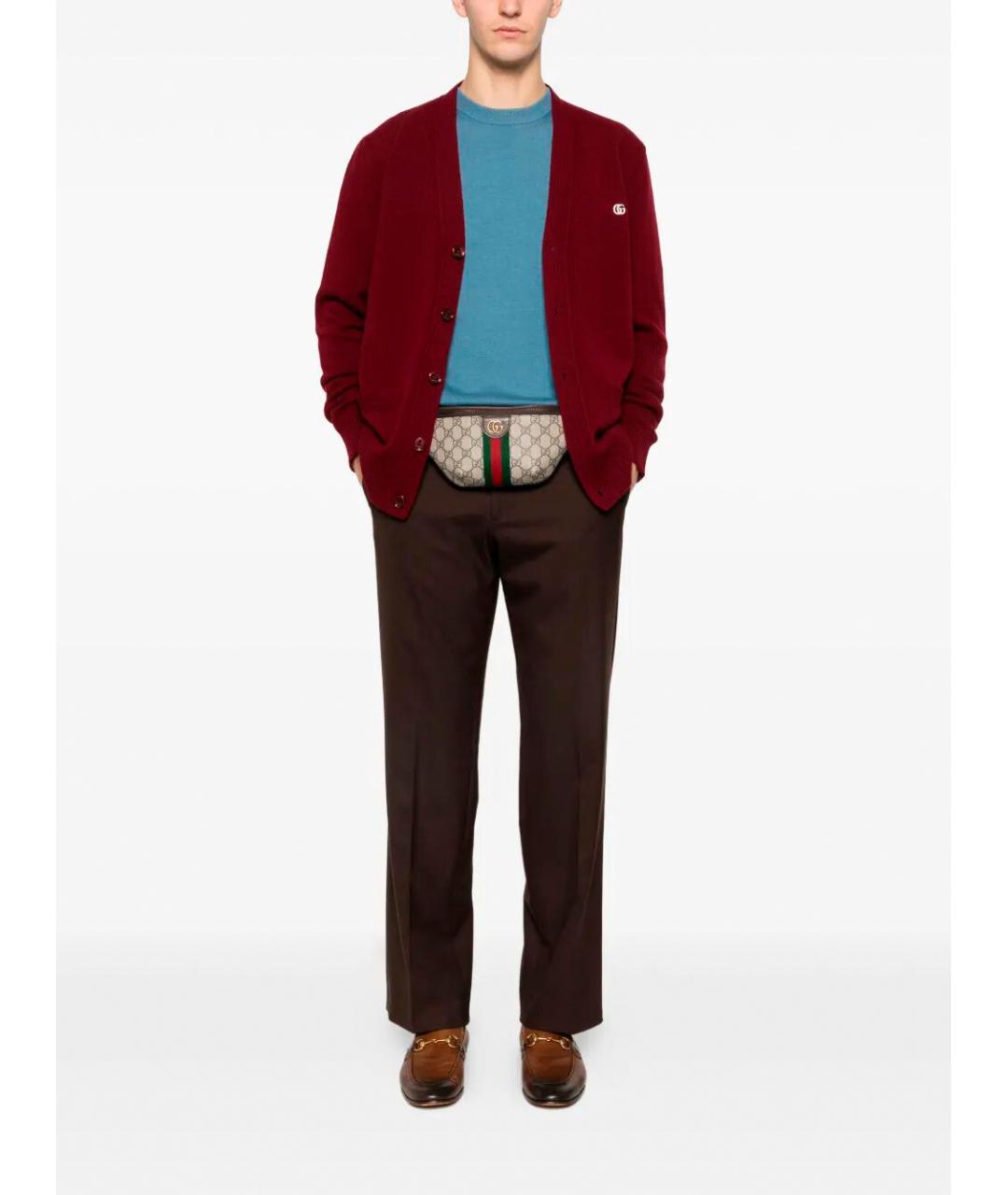 GUCCI Красный шерстяной кардиган, фото 2