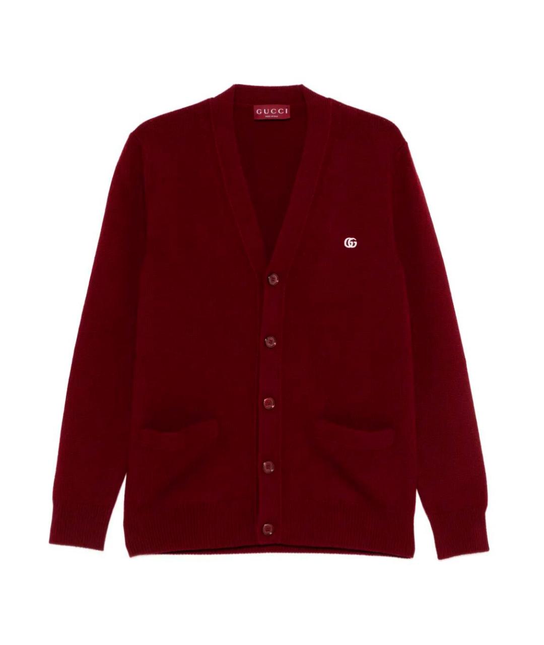 GUCCI Красный шерстяной кардиган, фото 1