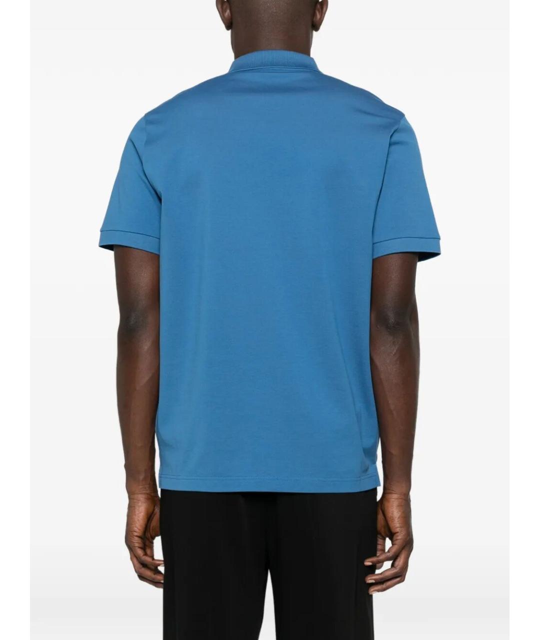 PRADA Синее хлопковое поло с коротким рукавом, фото 4