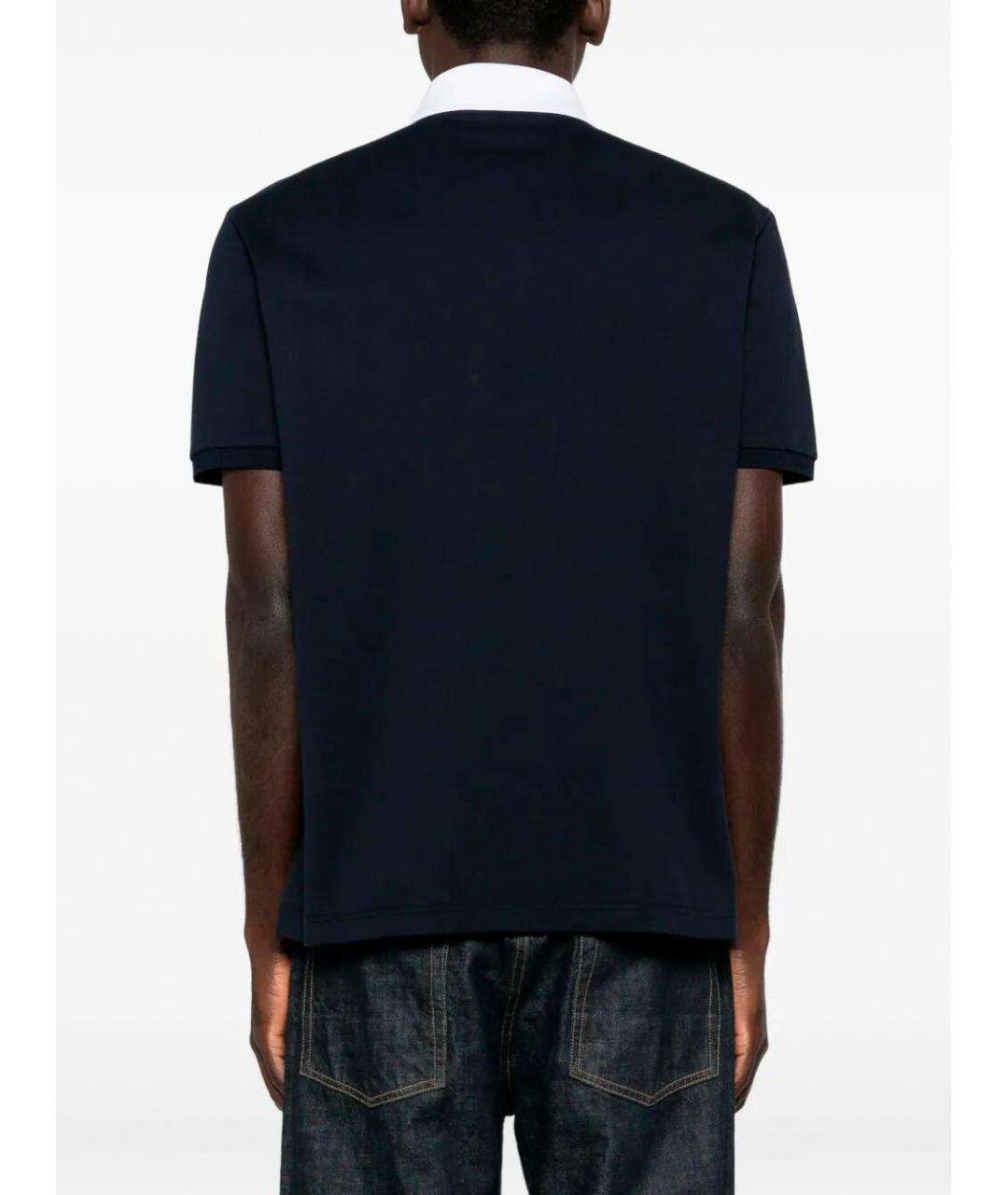 GUCCI Темно-синее вискозное поло с коротким рукавом, фото 4