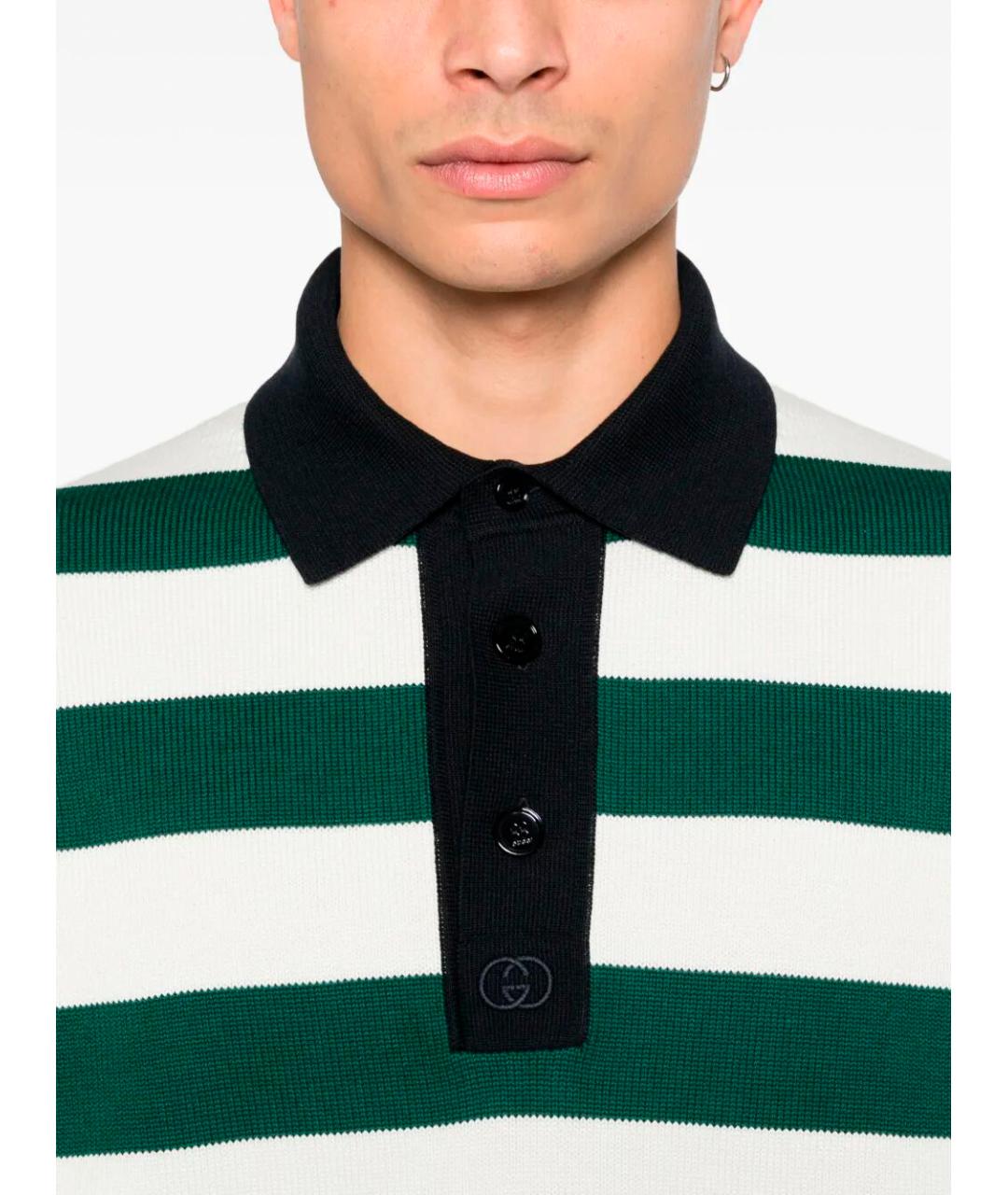 GUCCI Мульти хлопковое поло с коротким рукавом, фото 4