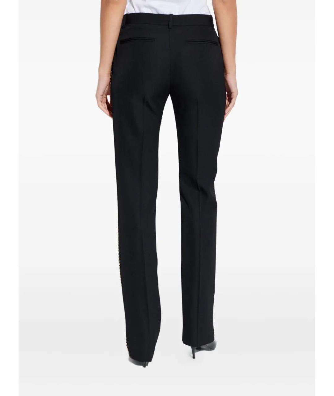 VERSACE Черные шерстяные прямые брюки, фото 4
