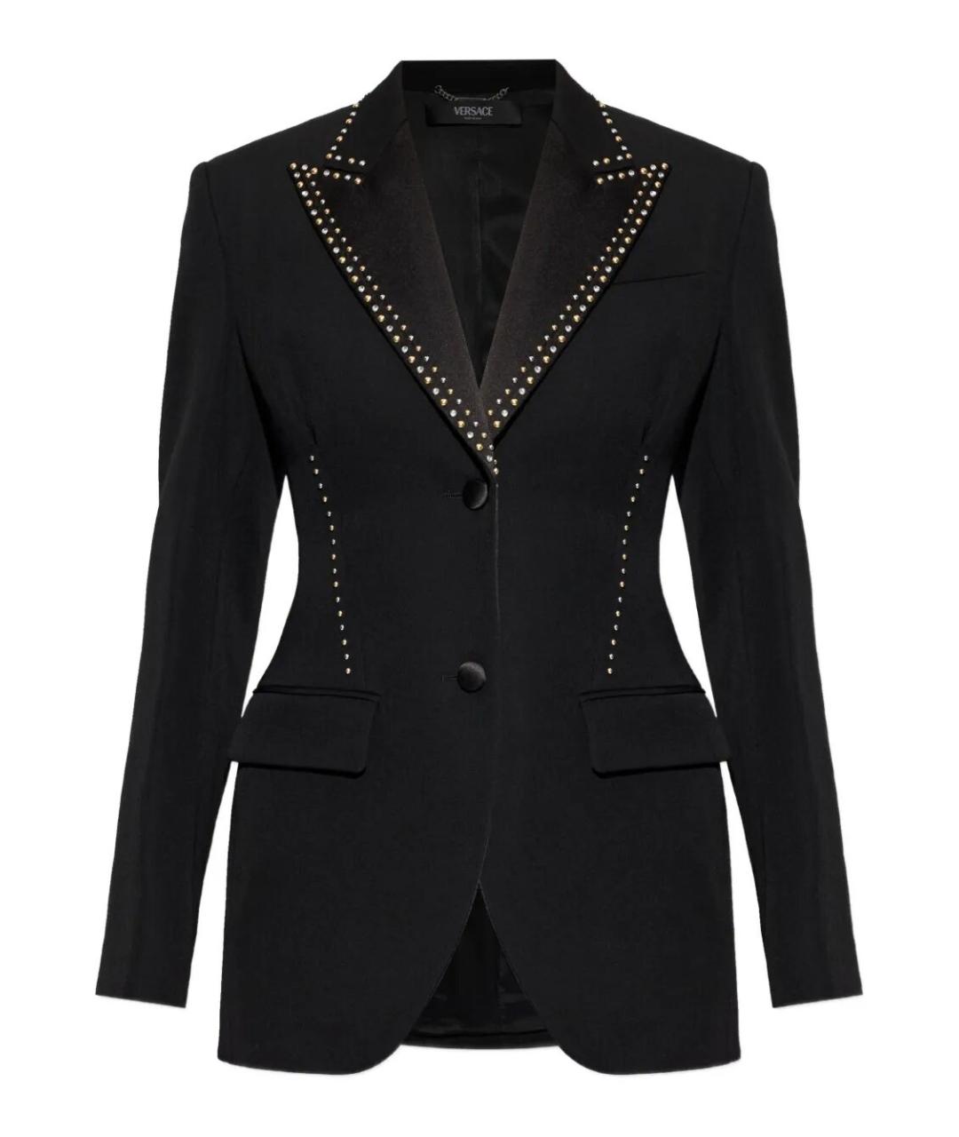 VERSACE Черный шерстяной жакет/пиджак, фото 1