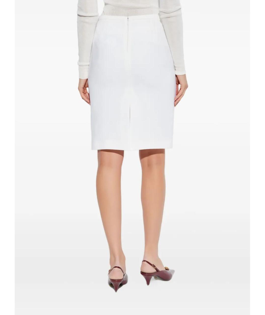 VERSACE Белая шерстяная юбка миди, фото 5
