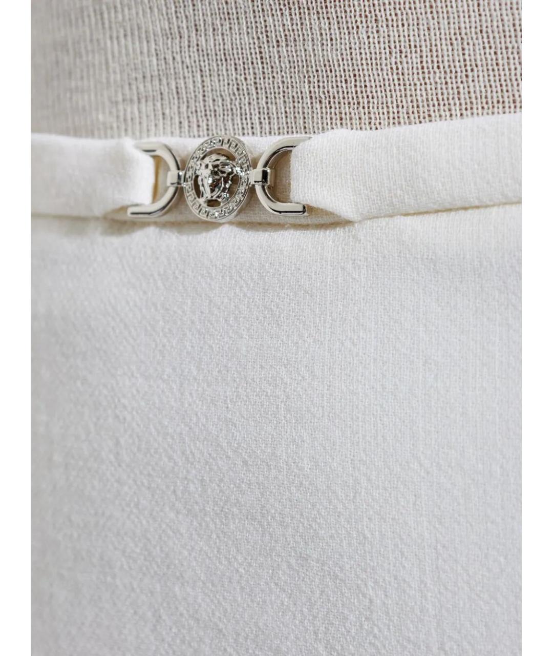 VERSACE Белая шерстяная юбка миди, фото 3