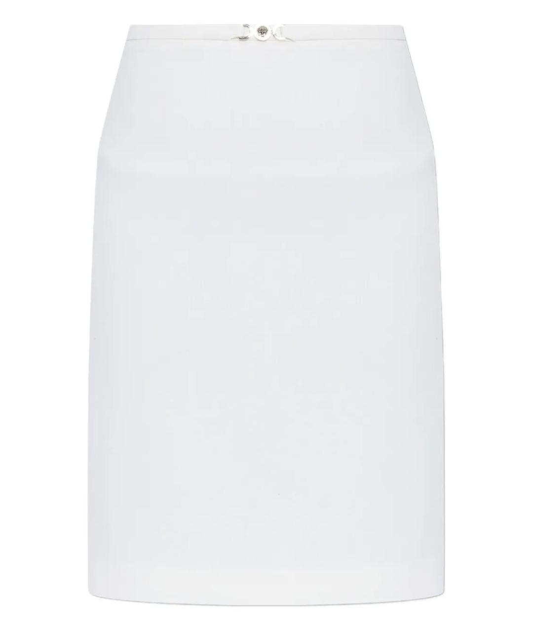 VERSACE Белая шерстяная юбка миди, фото 1