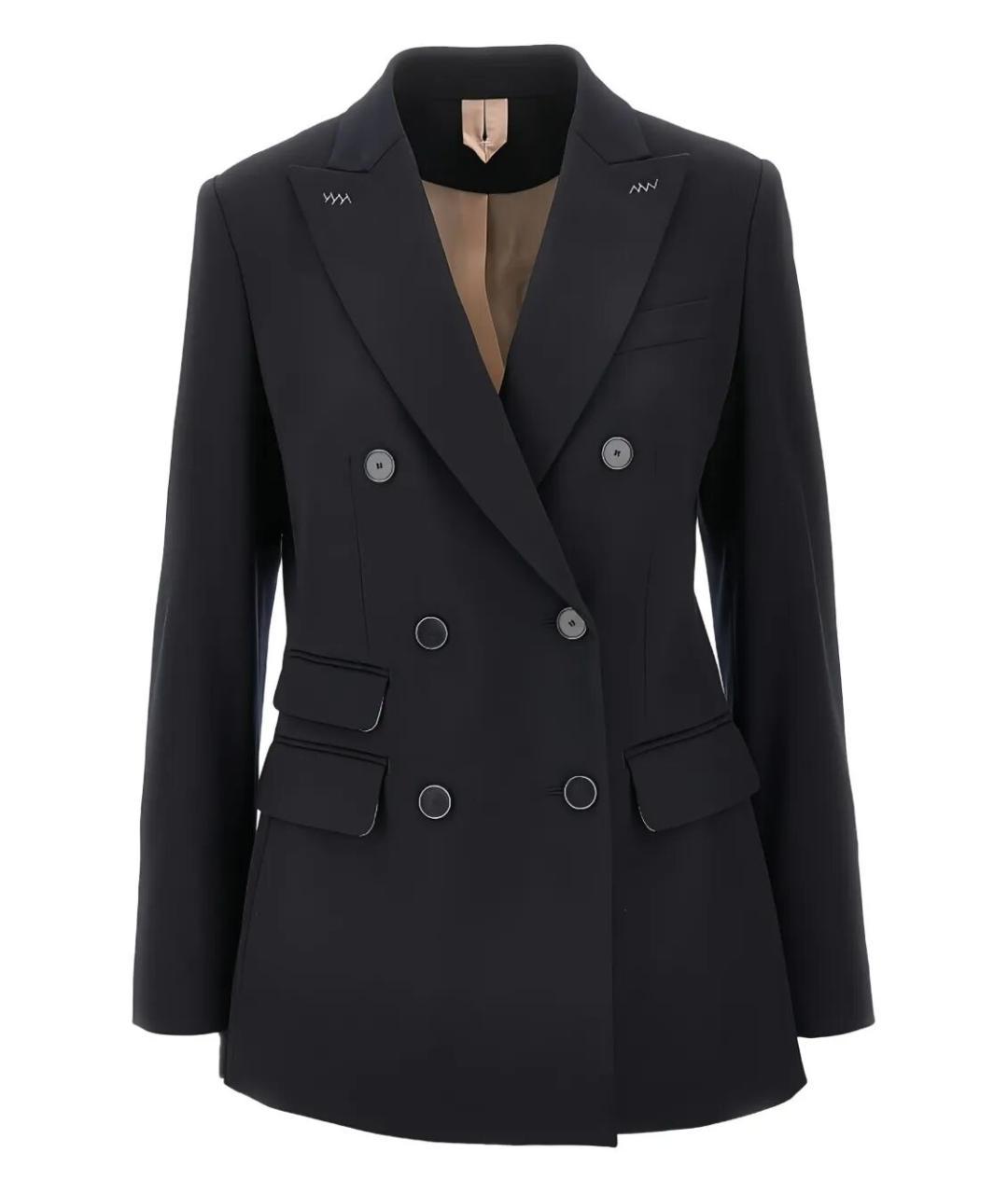 MAX MARA Темно-синий шерстяной жакет/пиджак, фото 3