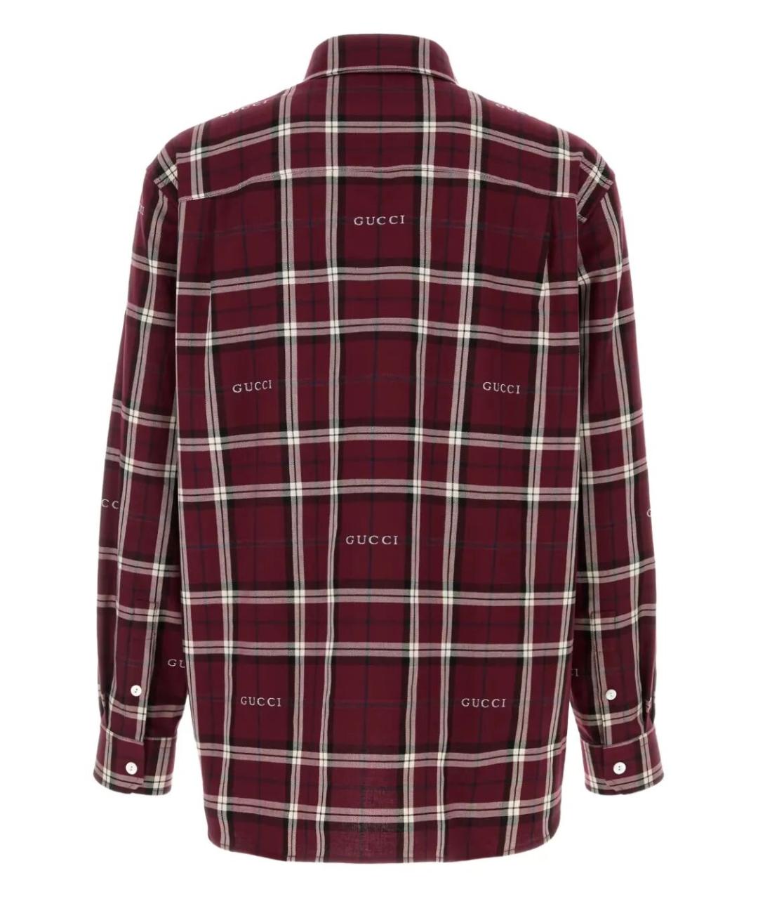 GUCCI Бордовая хлопковая кэжуал рубашка, фото 2