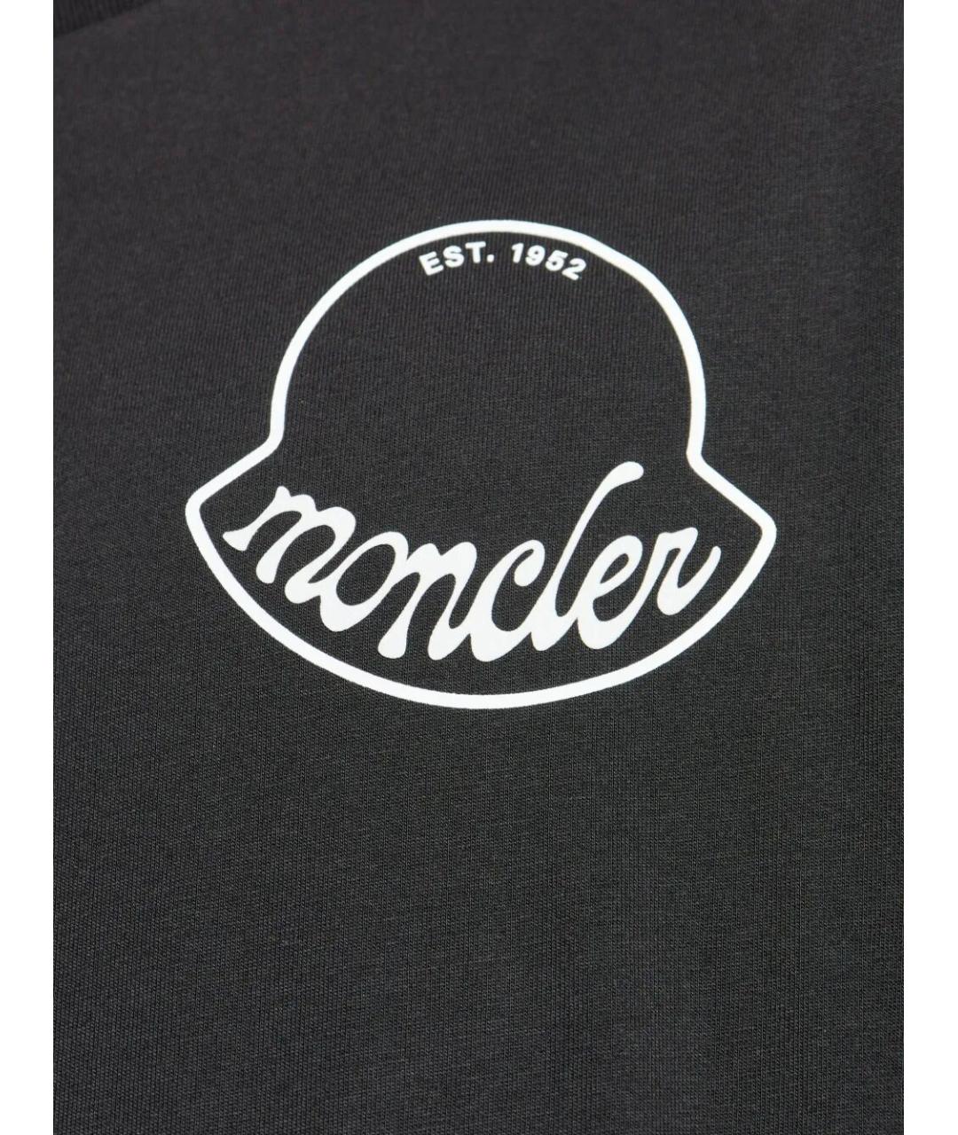 MONCLER Черная хлопковая футболка, фото 5