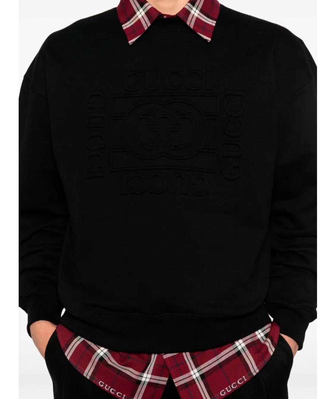 GUCCI Черный хлопковый джемпер / свитер, фото 3