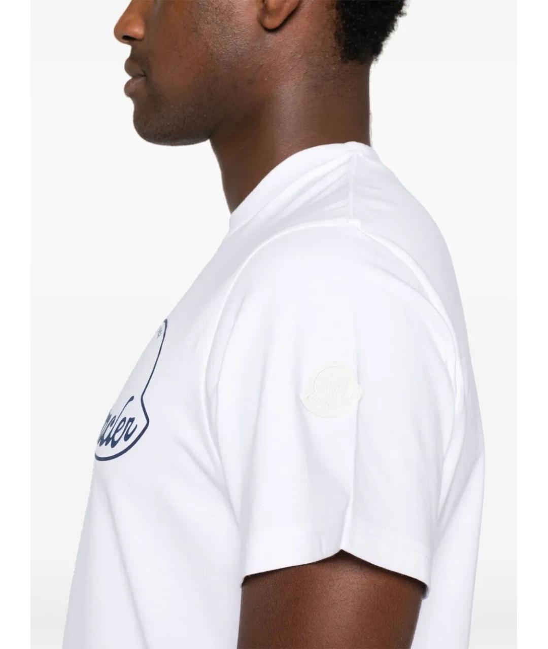 MONCLER Белая хлопковая футболка, фото 3