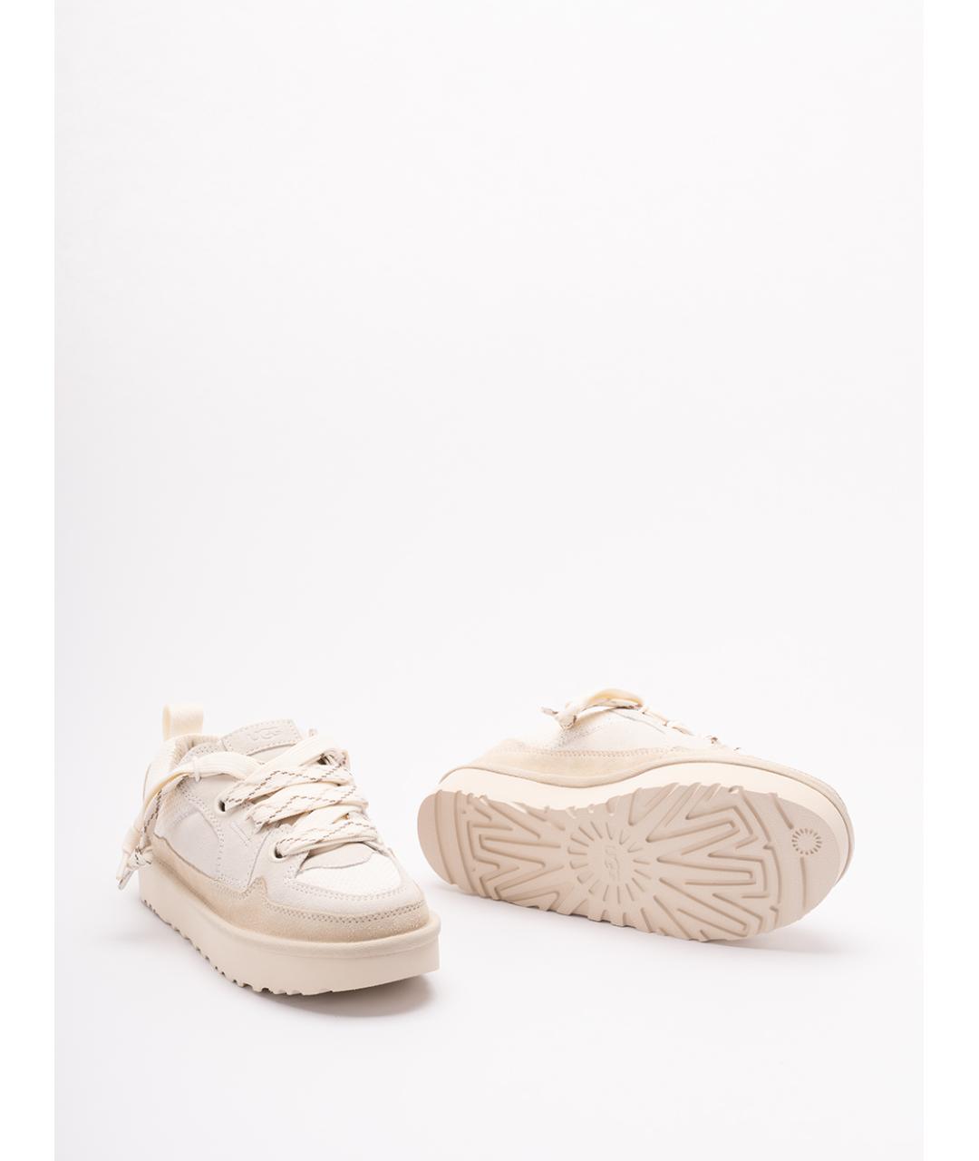 UGG AUSTRALIA Бежевые кожаные кроссовки, фото 4