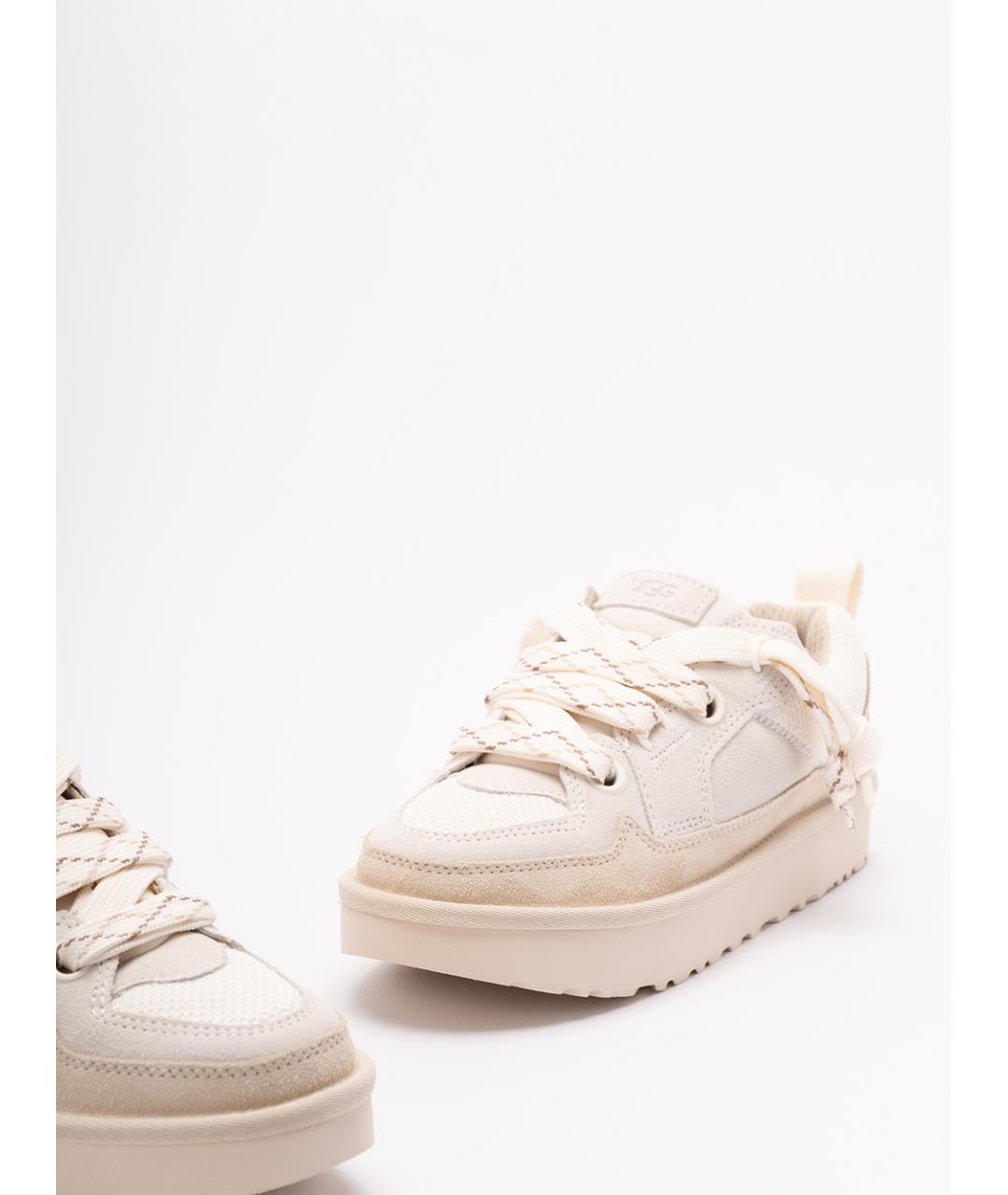 UGG AUSTRALIA Бежевые кожаные кроссовки, фото 5