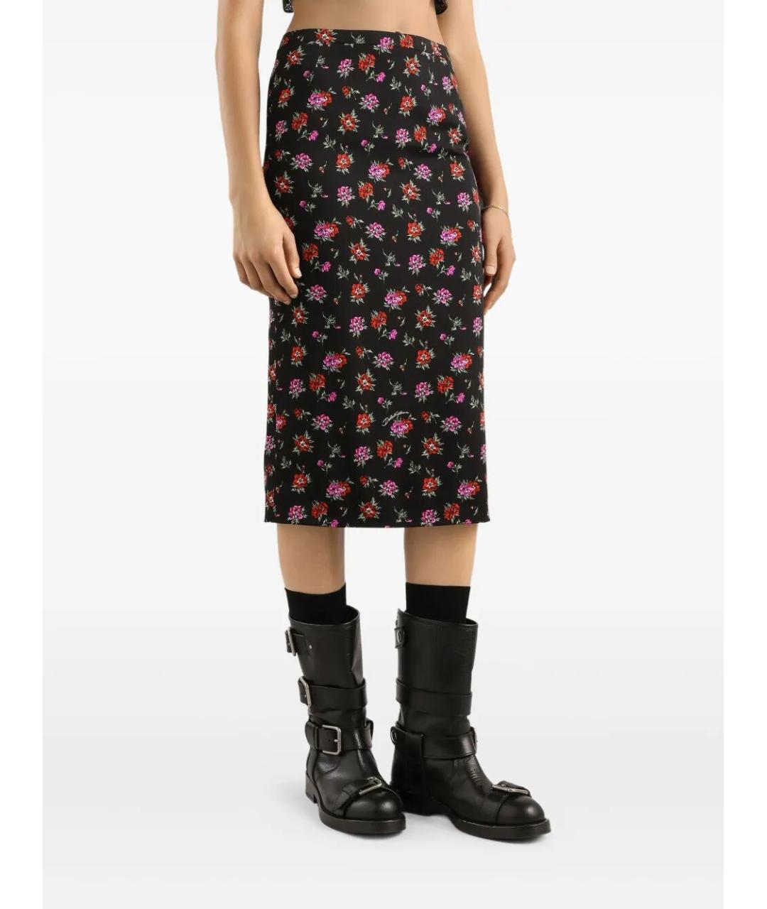 DOLCE&GABBANA Мульти шелковая юбка миди, фото 5