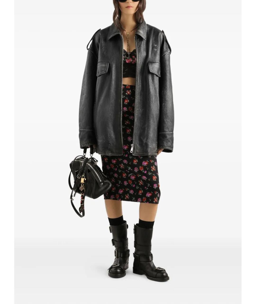 DOLCE&GABBANA Мульти шелковая юбка миди, фото 2