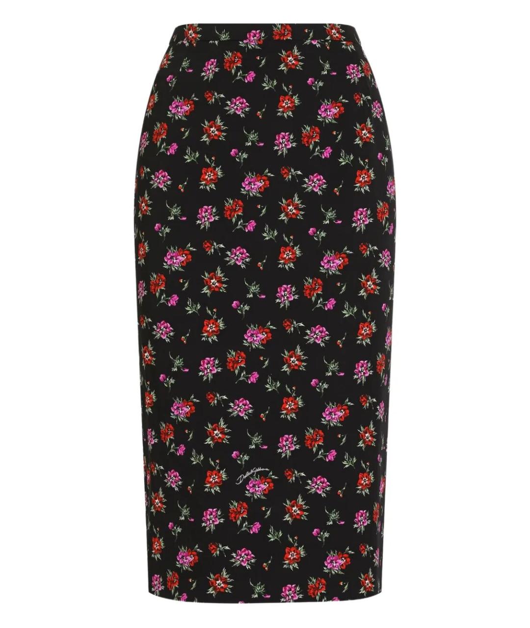 DOLCE&GABBANA Мульти шелковая юбка миди, фото 1