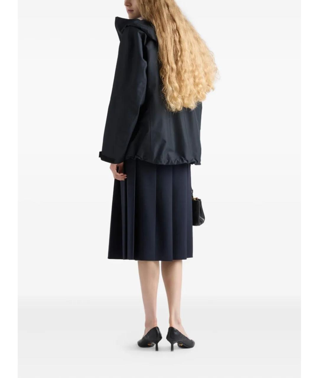 PRADA Синяя шерстяная юбка миди, фото 3