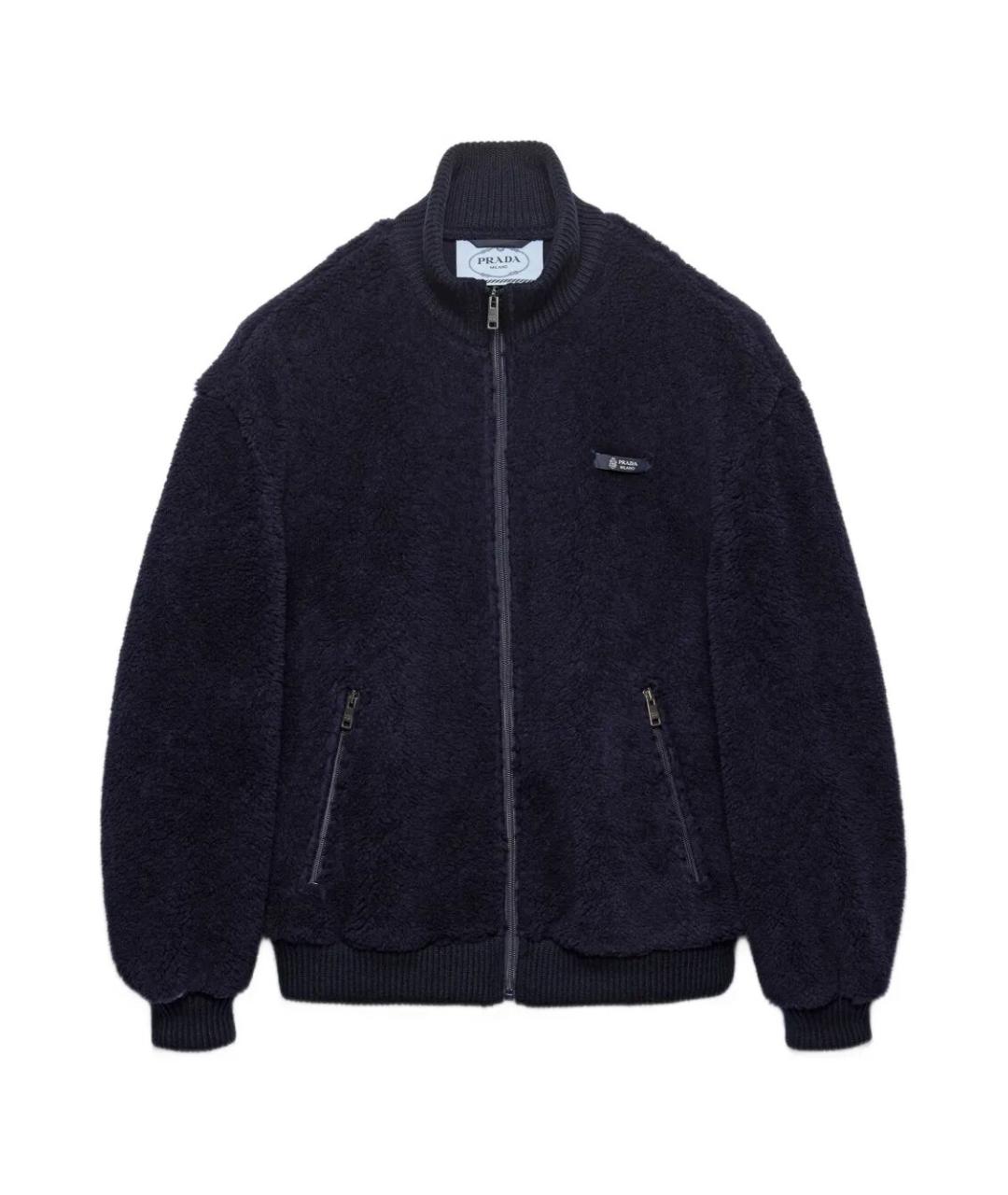 PRADA Темно-синяя шерстяная куртка, фото 1