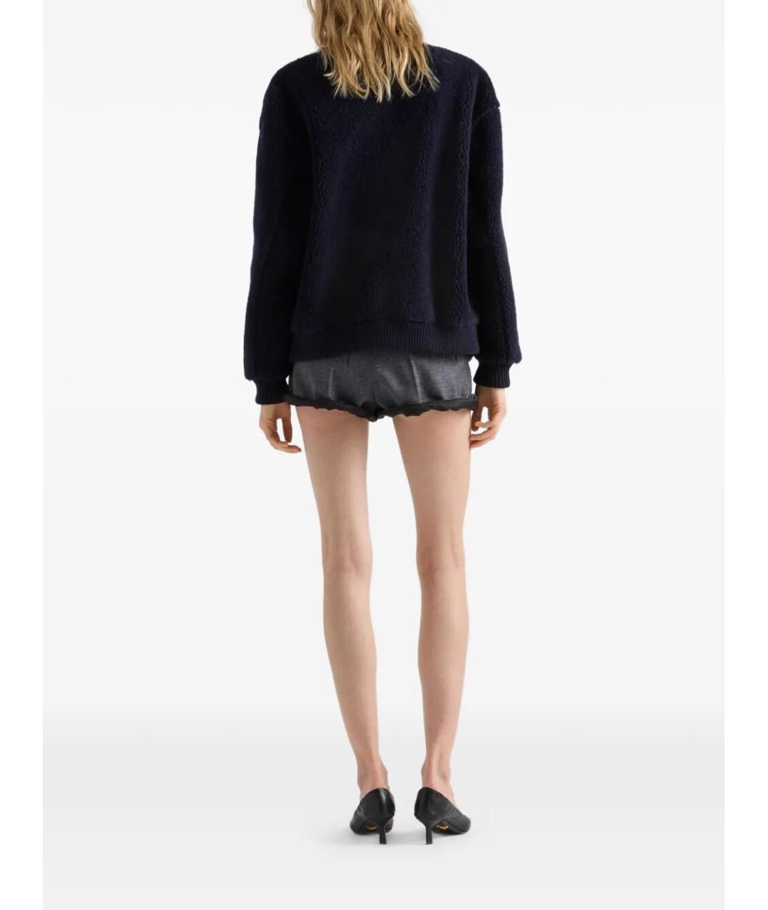 PRADA Темно-синяя шерстяная куртка, фото 2