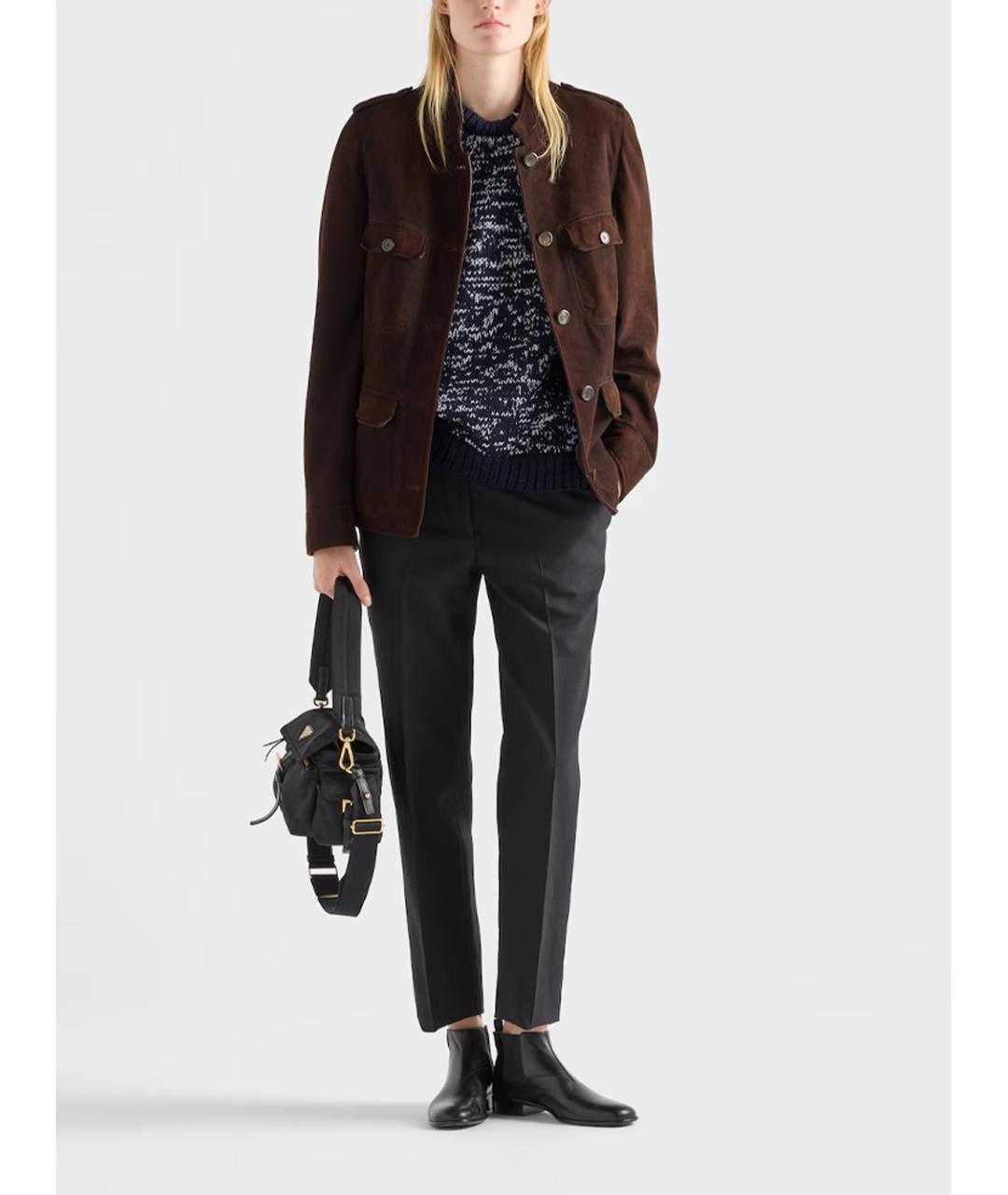 PRADA Коричневая замшевая куртка, фото 2