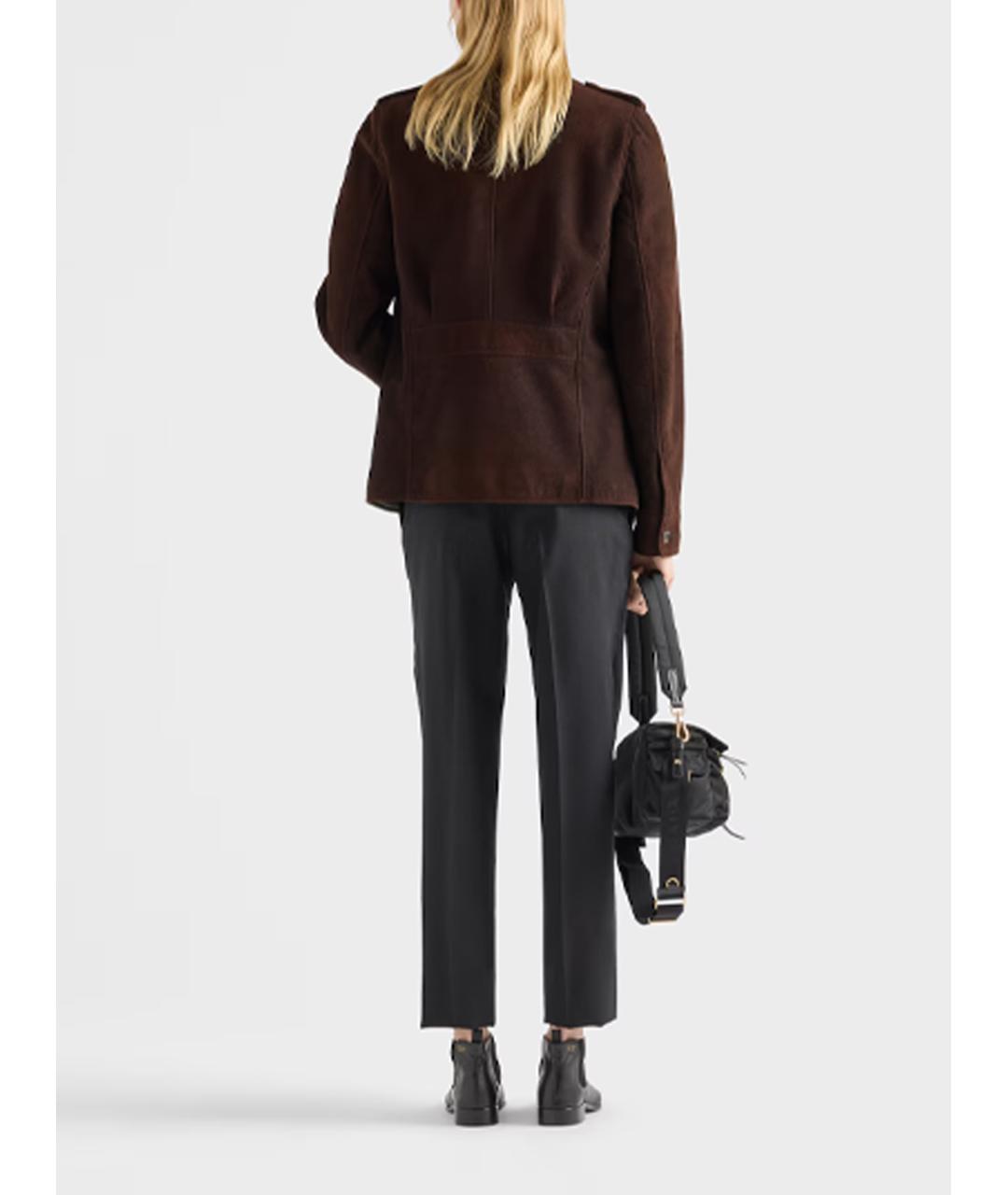 PRADA Коричневая замшевая куртка, фото 3